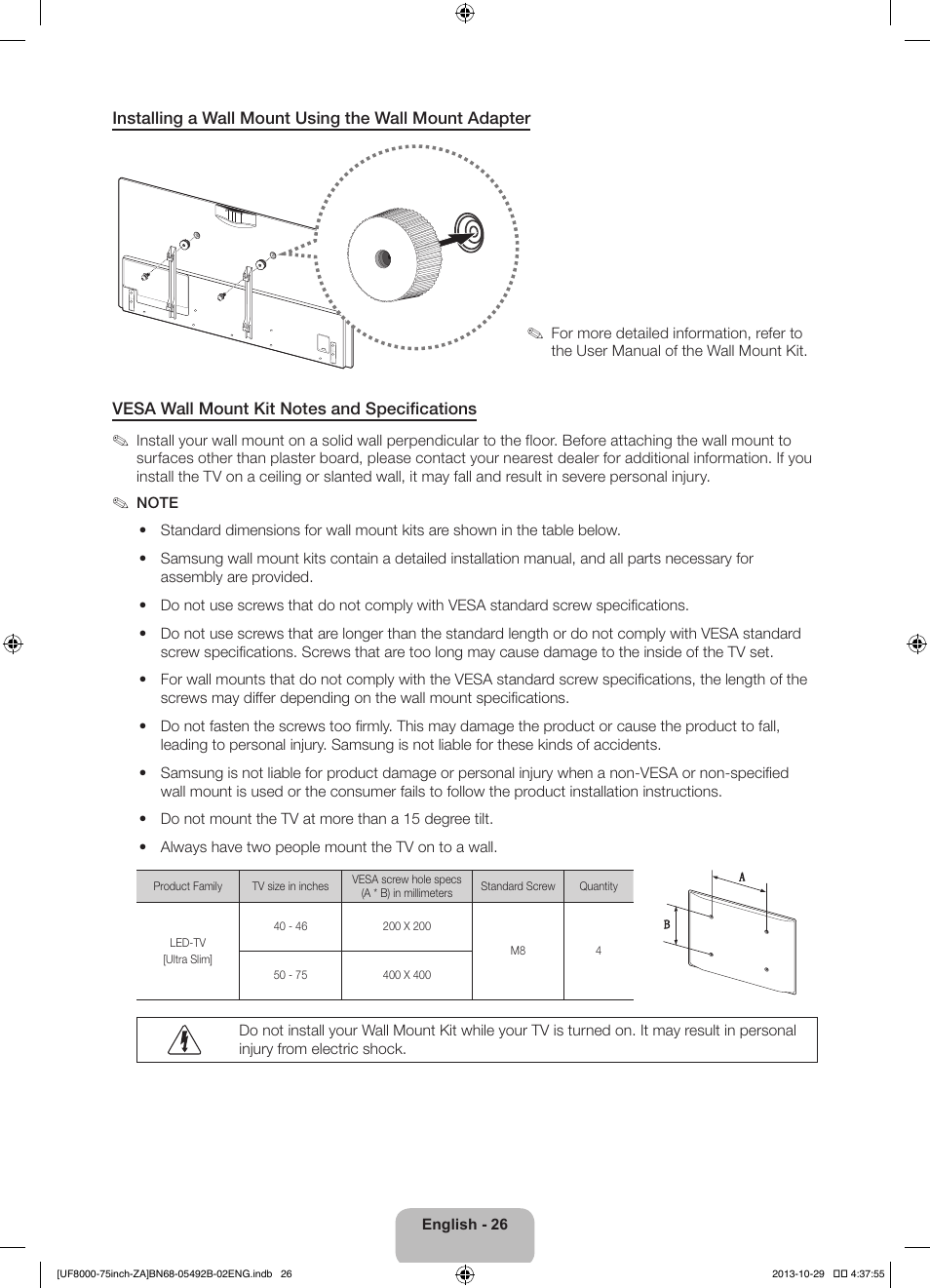Samsung UN75F8000AFXZA User Manual | Page 26 / 40