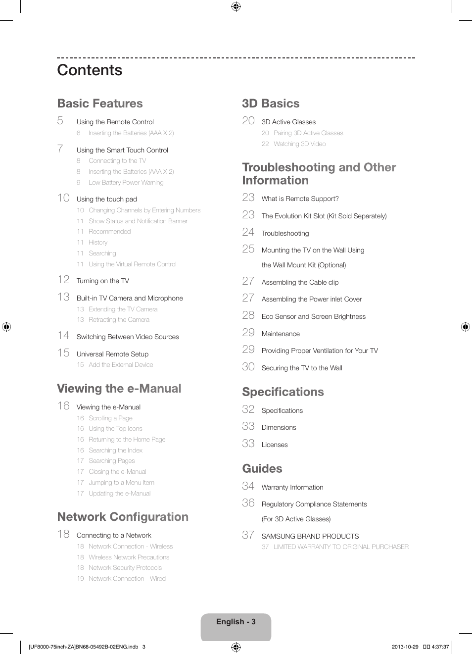 Samsung UN75F8000AFXZA User Manual | Page 3 / 40