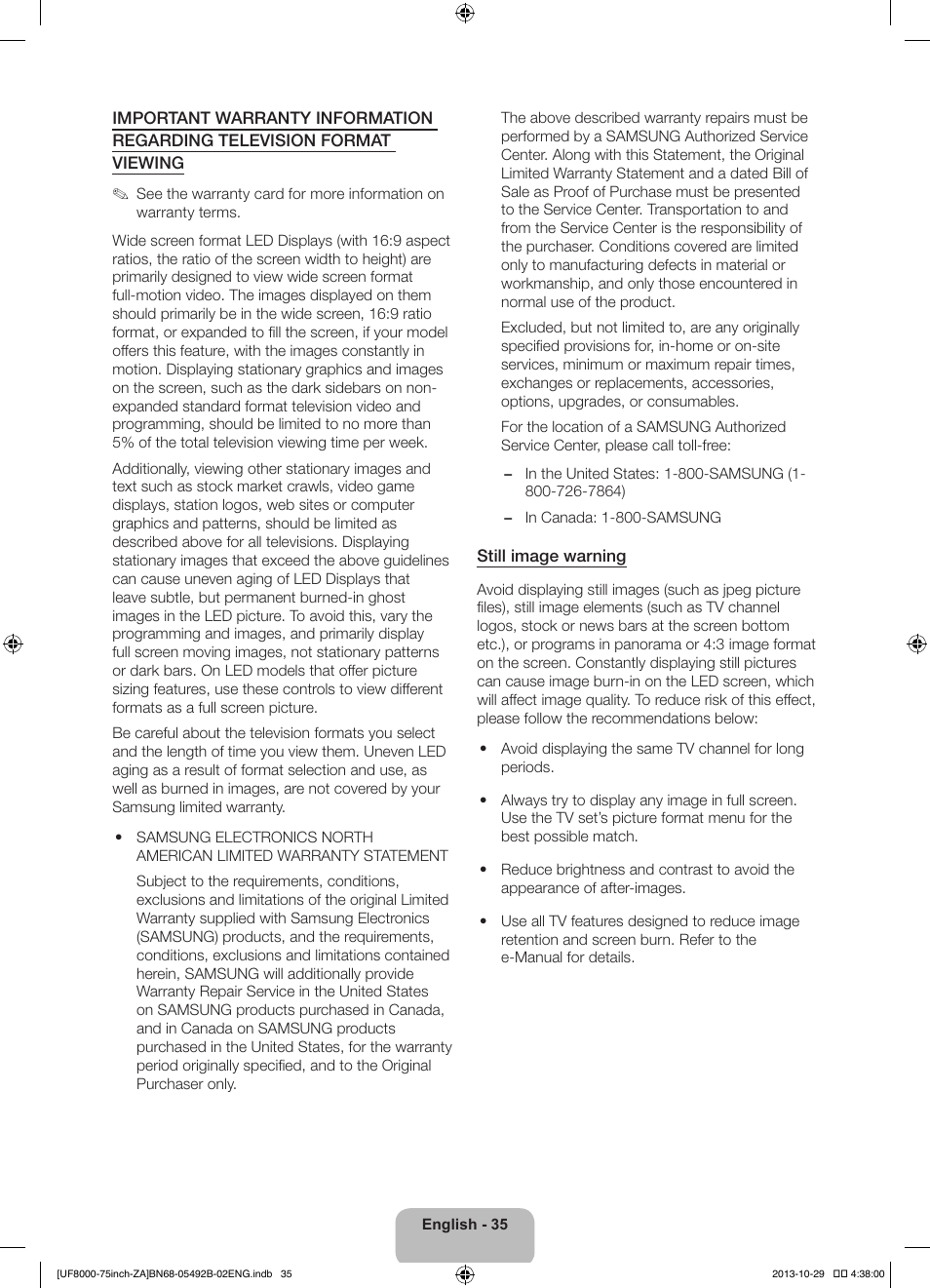 Samsung UN75F8000AFXZA User Manual | Page 35 / 40