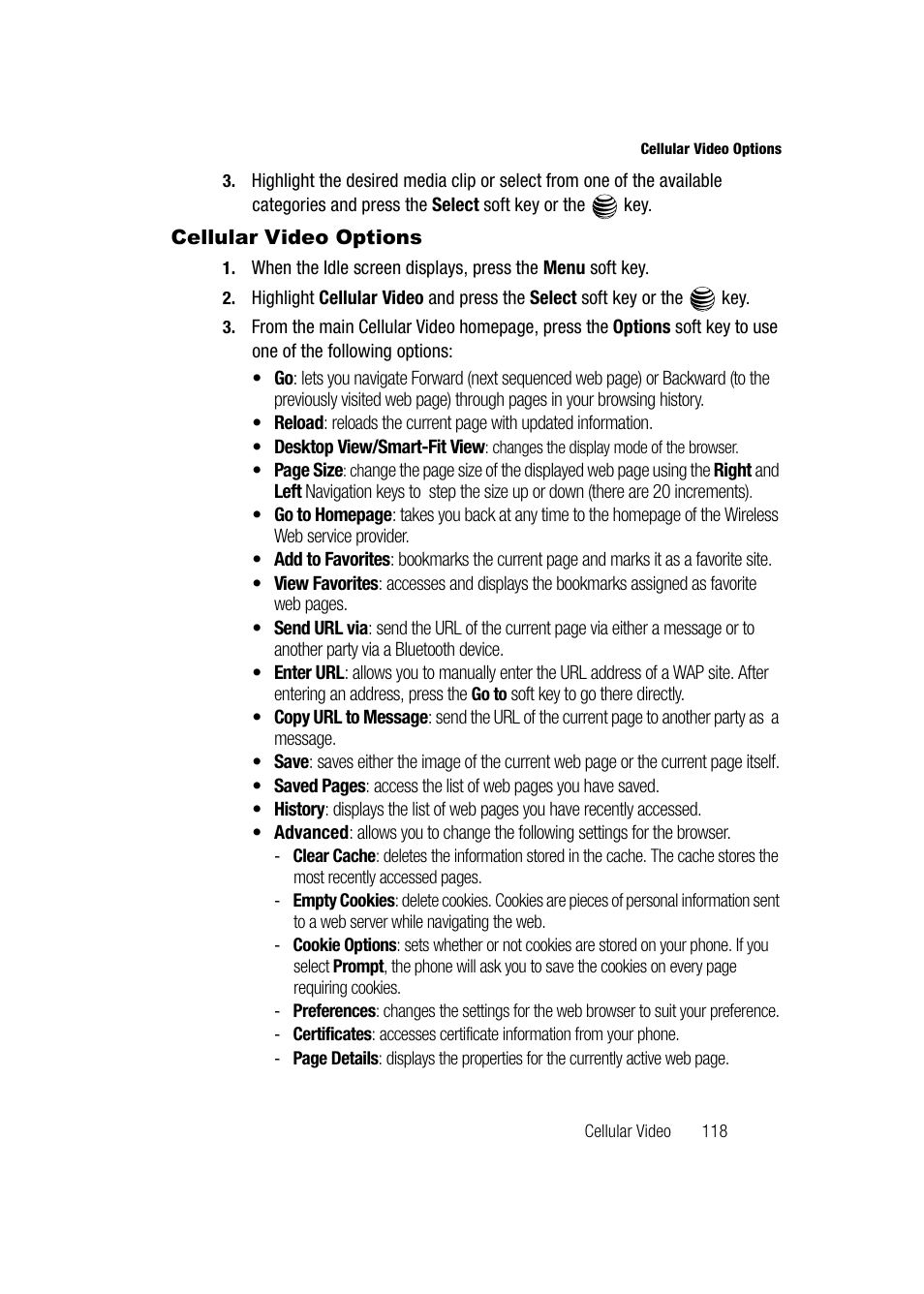 Cellular video options | Samsung SGH-A747BBAATT User Manual | Page 121 / 194