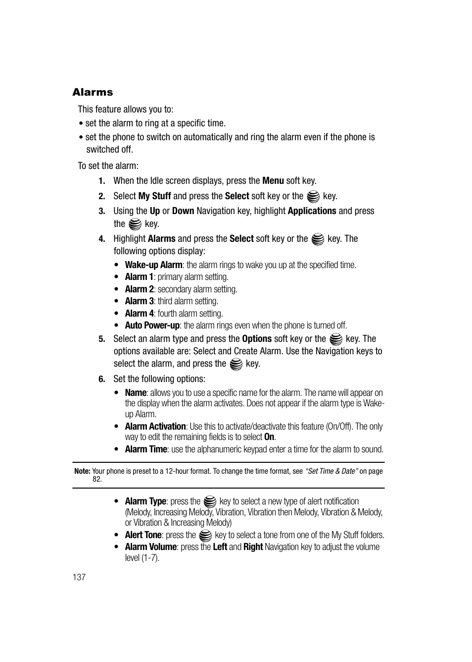 Alarms | Samsung SGH-A747BBAATT User Manual | Page 140 / 194