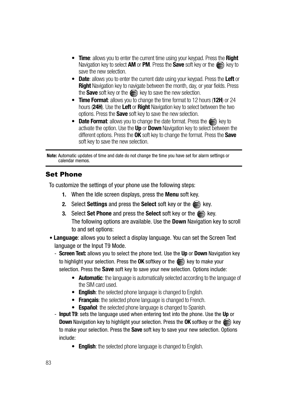 Set phone | Samsung SGH-A747BBAATT User Manual | Page 86 / 194