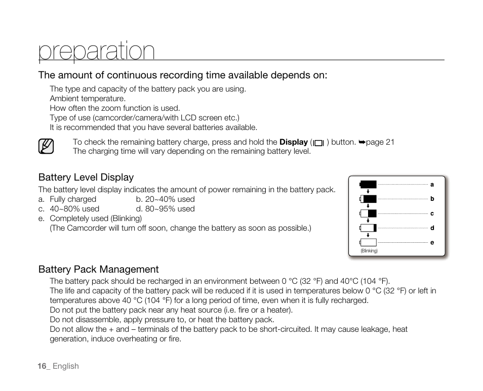 Preparation | Samsung SC-D382-XAA User Manual | Page 24 / 115