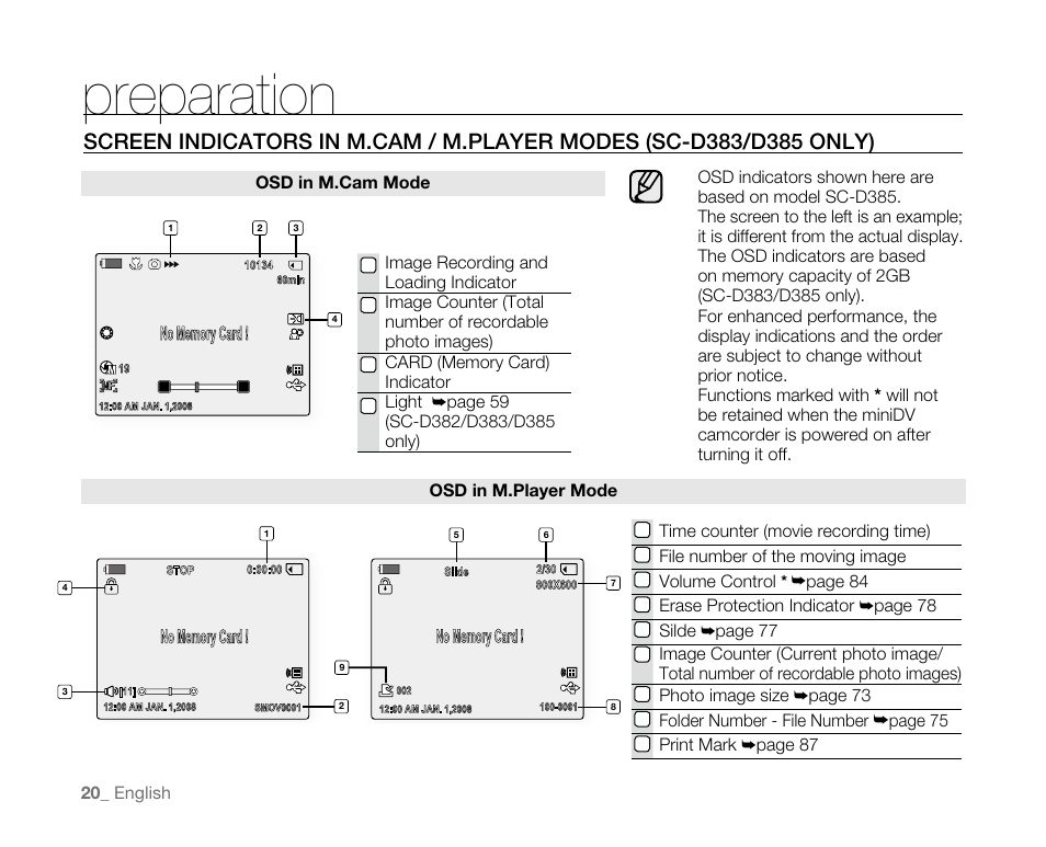Preparation | Samsung SC-D382-XAA User Manual | Page 28 / 115