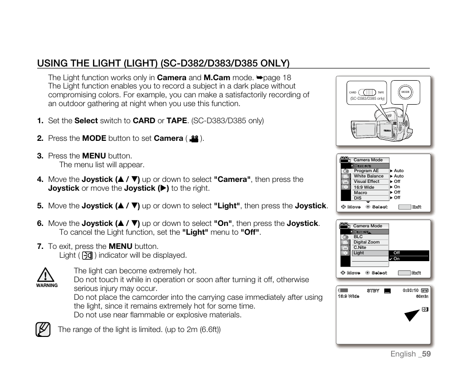 English _ 59 | Samsung SC-D382-XAA User Manual | Page 67 / 115