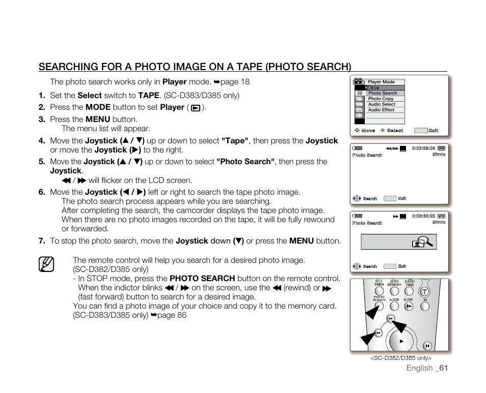 English _ 61 | Samsung SC-D382-XAA User Manual | Page 69 / 115