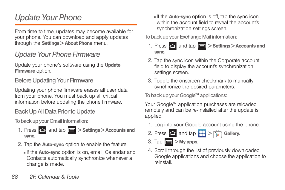 Update your phone, Update your phone firmware | Samsung SPH-D710AAABST User Manual | Page 102 / 204
