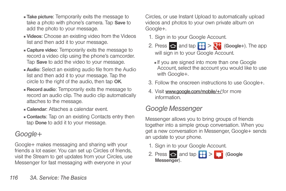 Google, Google messenger | Samsung SPH-D710AAABST User Manual | Page 130 / 204