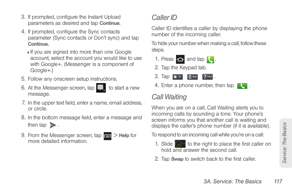 Caller id, Call waiting | Samsung SPH-D710AAABST User Manual | Page 131 / 204