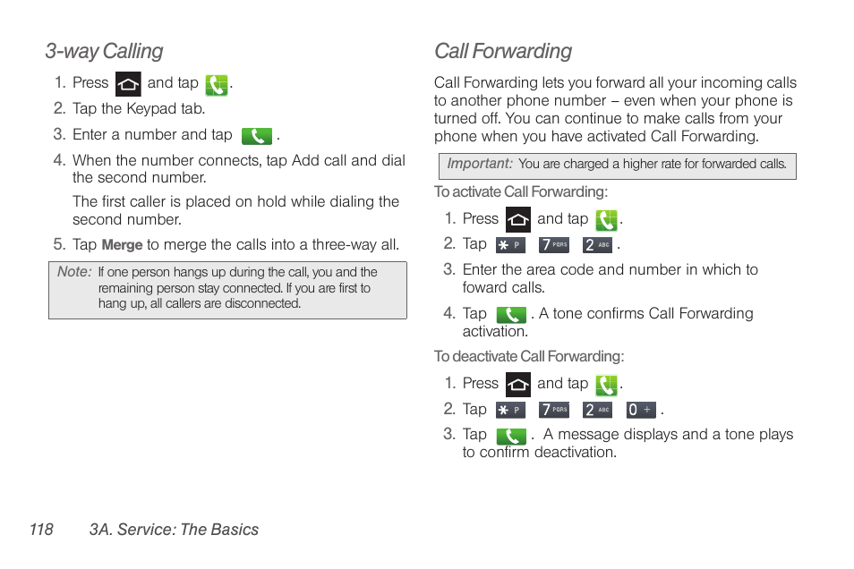 Way calling, Call forwarding | Samsung SPH-D710AAABST User Manual | Page 132 / 204