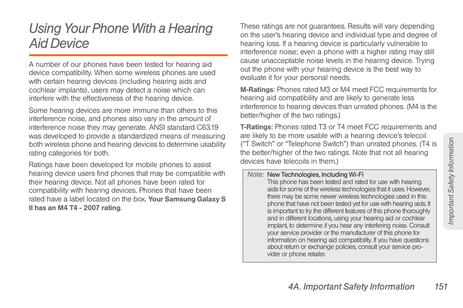 Using your phone with a hearing aid device, Using your phone with a hearing aid device 151 | Samsung SPH-D710AAABST User Manual | Page 165 / 204