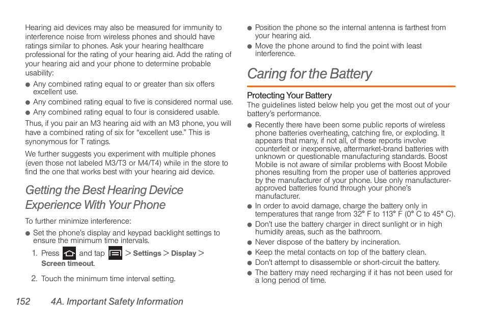 Caring for the battery | Samsung SPH-D710AAABST User Manual | Page 166 / 204