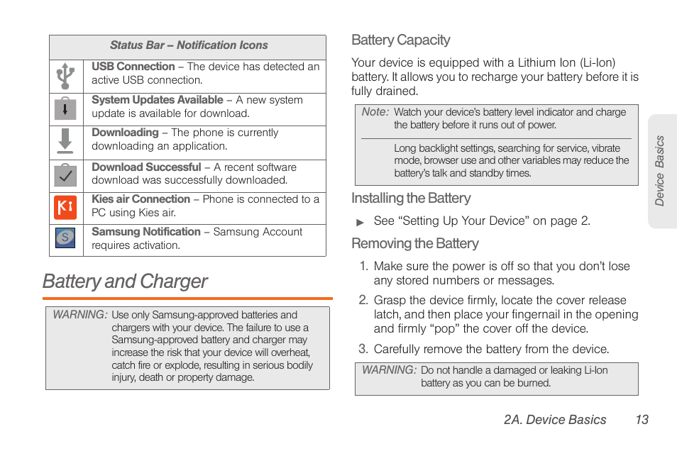 Battery and charger | Samsung SPH-D710AAABST User Manual | Page 27 / 204