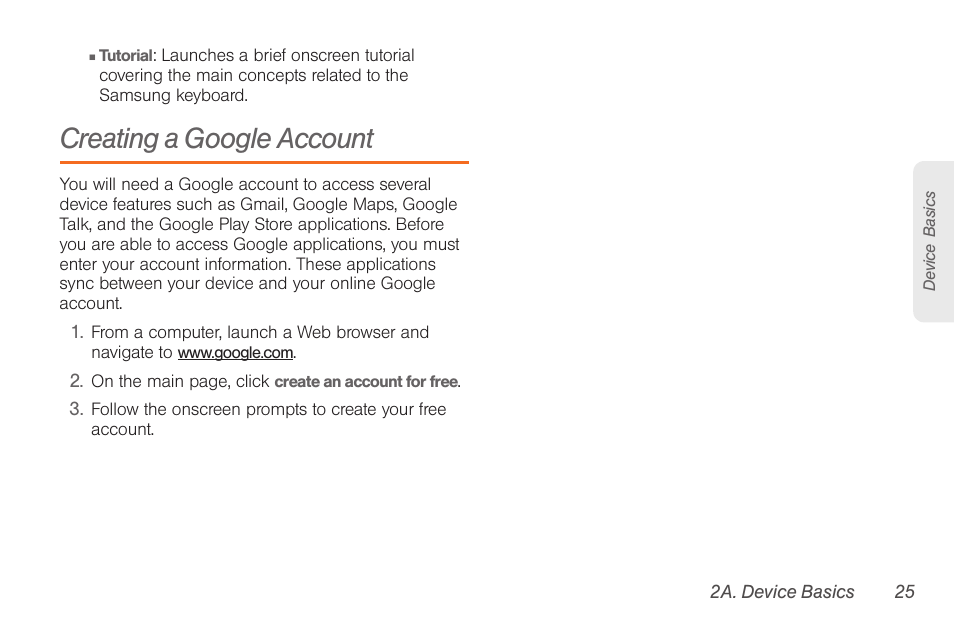 Creating a google account | Samsung SPH-D710AAABST User Manual | Page 39 / 204