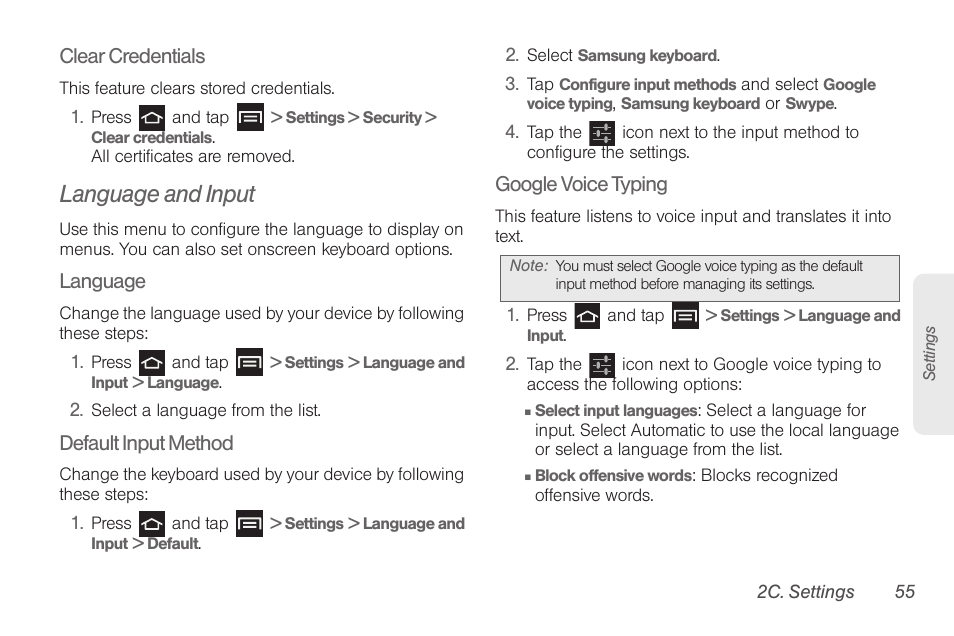 Language and input | Samsung SPH-D710AAABST User Manual | Page 69 / 204
