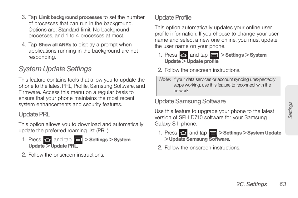 System update settings | Samsung SPH-D710AAABST User Manual | Page 77 / 204