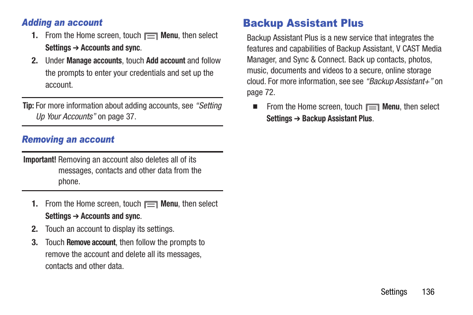 Backup assistant plus | Samsung SCH-I535RWBVZW User Manual | Page 142 / 204