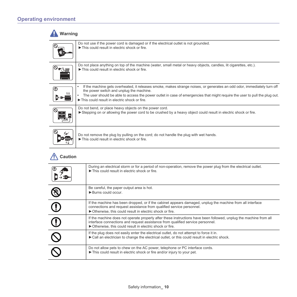 Operating environment | Samsung SCX-8128NA-XAA User Manual | Page 10 / 178