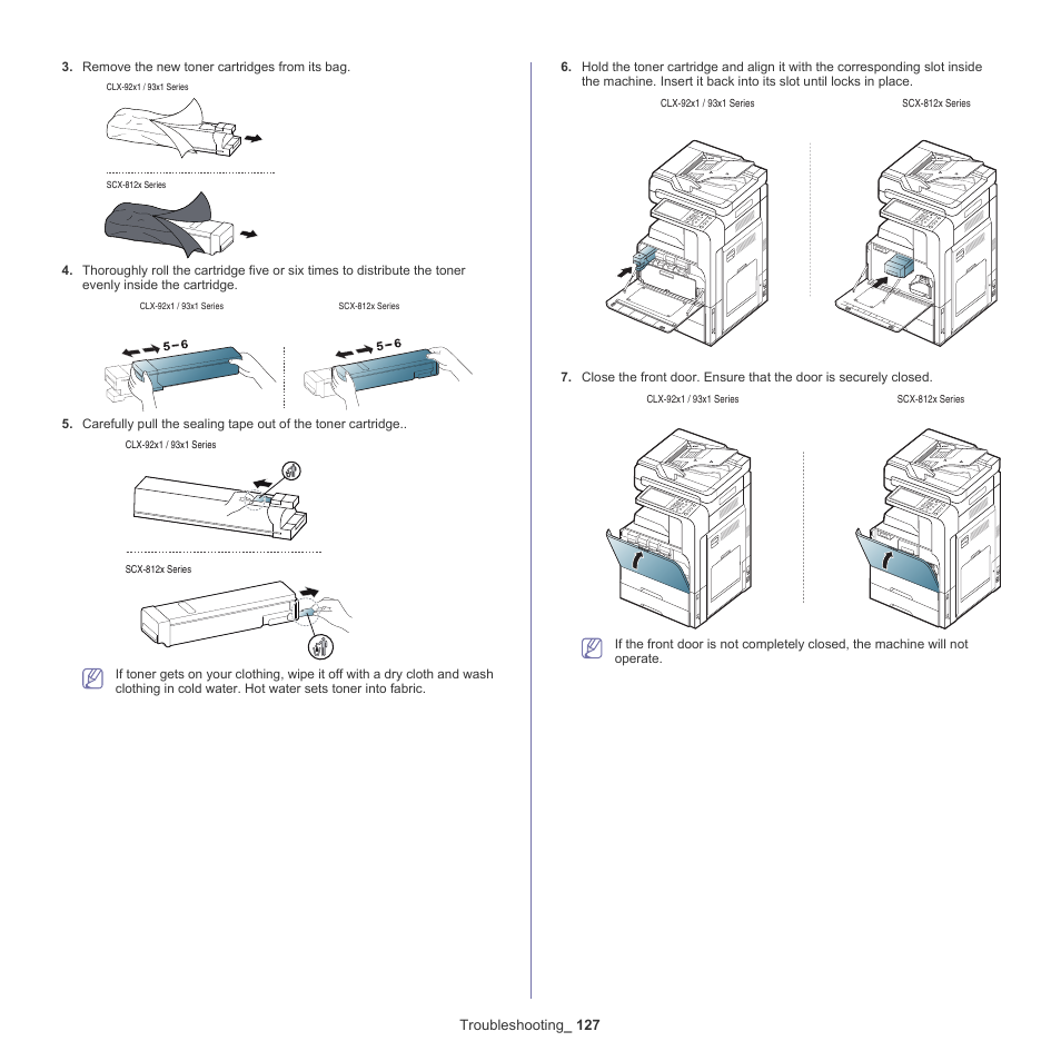 Troubleshooting _ 127 | Samsung SCX-8128NA-XAA User Manual | Page 127 / 178