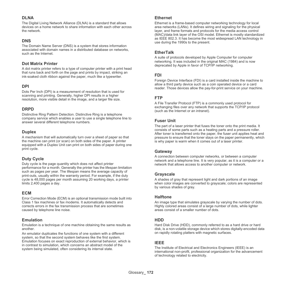 Samsung SCX-8128NA-XAA User Manual | Page 172 / 178