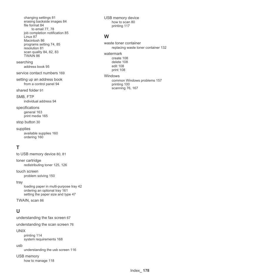 Samsung SCX-8128NA-XAA User Manual | Page 178 / 178