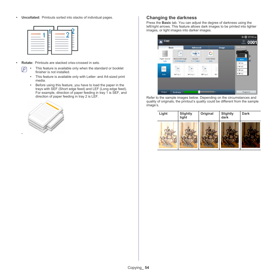 Changing the darkness | Samsung SCX-8128NA-XAA User Manual | Page 54 / 178
