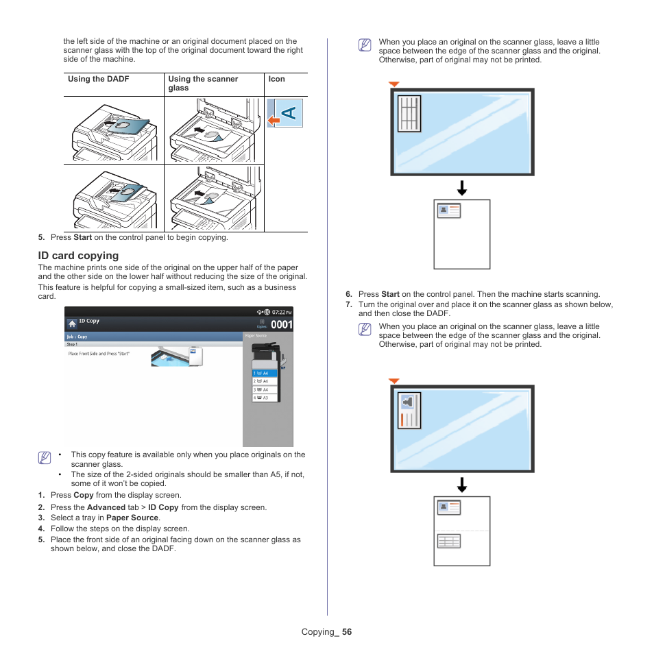 Id card copying | Samsung SCX-8128NA-XAA User Manual | Page 56 / 178