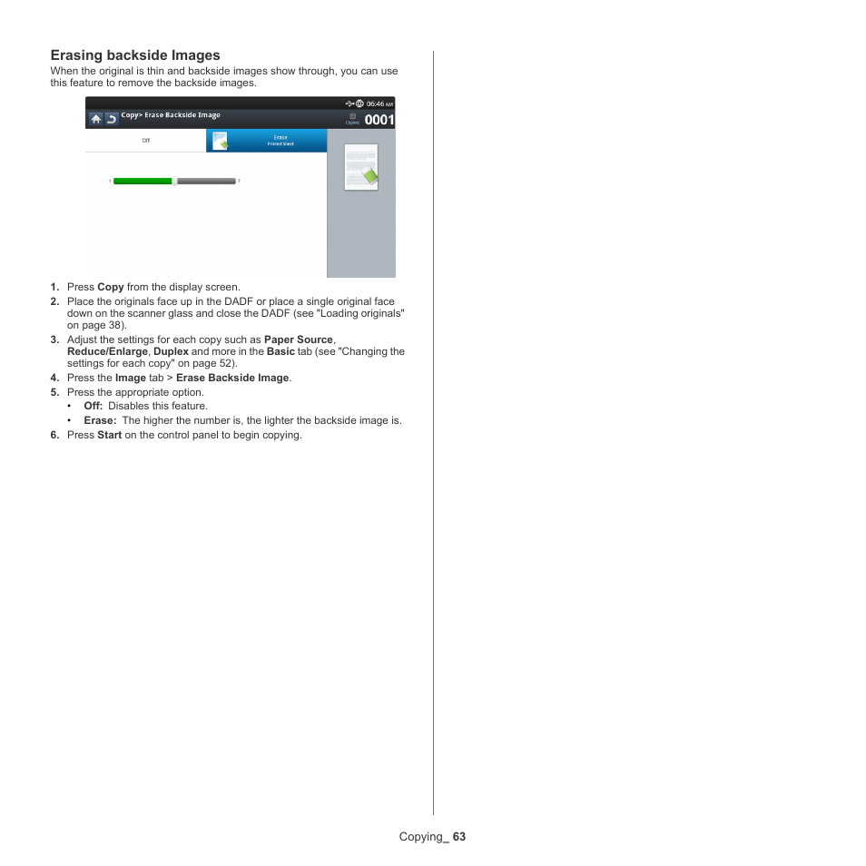 Erasing backside images | Samsung SCX-8128NA-XAA User Manual | Page 63 / 178