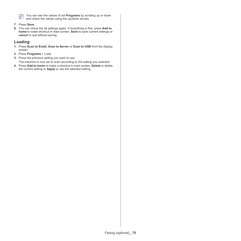 Loading | Samsung SCX-8128NA-XAA User Manual | Page 75 / 178
