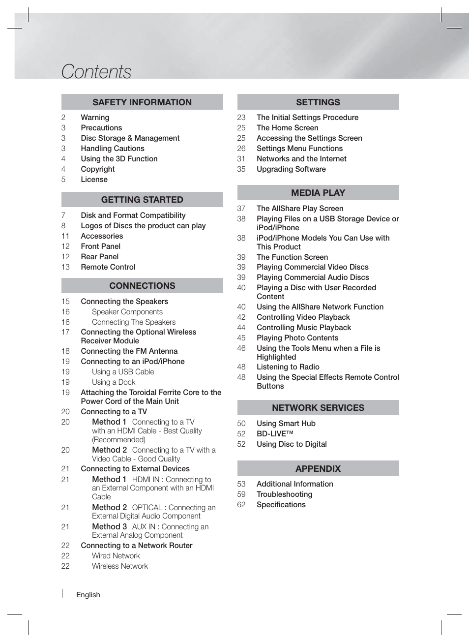 Samsung HT-EM54C-ZA User Manual | Page 6 / 65
