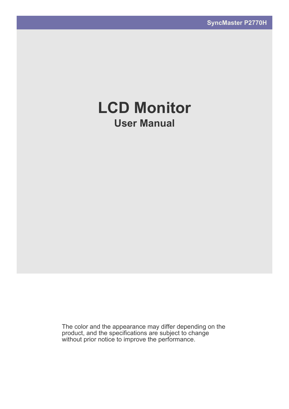 Samsung LS27EFHKUV-ZA User Manual | 44 pages