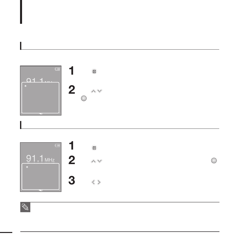 Listening to fm radio, Continued) | Samsung YP-K3JAB-XAA User Manual | Page 34 / 59