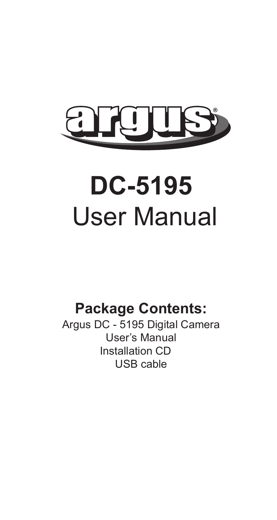 Argus Camera Argus DC-5195 User Manual | 15 pages