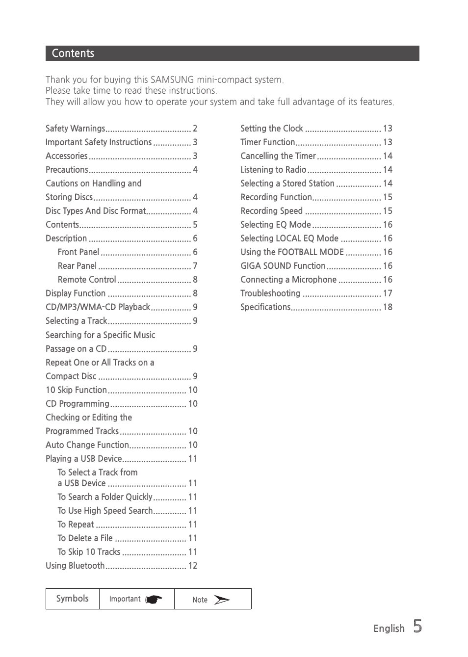 Samsung MX-H630-ZA User Manual | Page 5 / 20