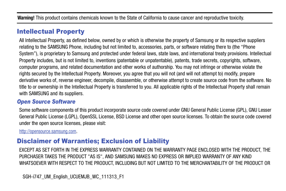 Samsung SGH-I747RWBATT User Manual | Page 2 / 239