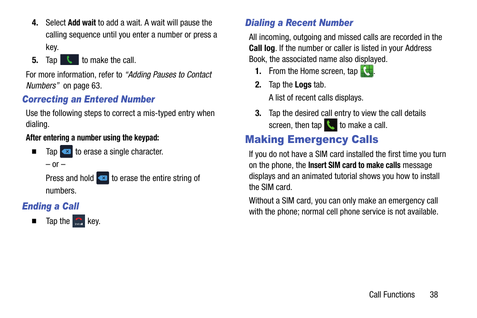 Making emergency calls | Samsung SGH-I747RWBATT User Manual | Page 45 / 239