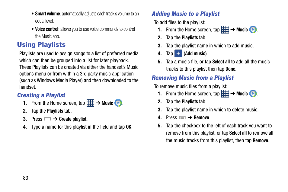 Using playlists | Samsung SGH-I747RWBATT User Manual | Page 90 / 239