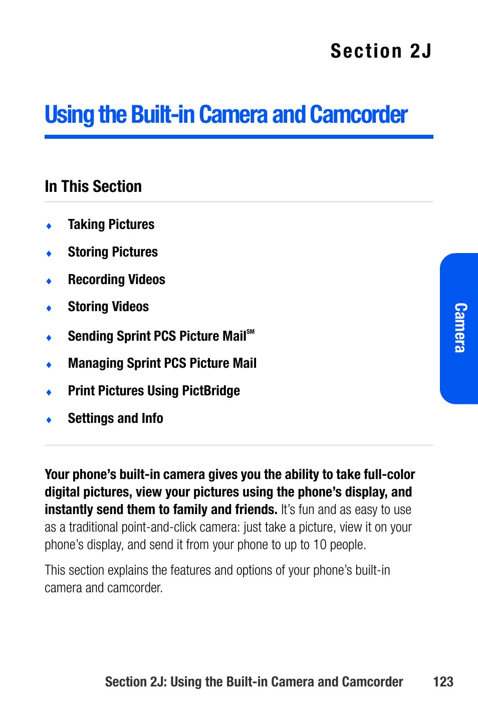 Using the built-in camera and camcorder, 2j. using the built-in camera and camcorder, Cam e ra | Samsung SEPA920WSAQST User Manual | Page 145 / 246