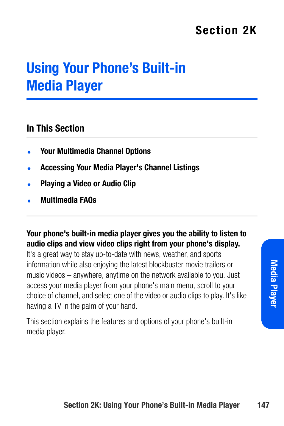 Using your phone’s built-in media player, 2k. using your phone’s built-in media player | Samsung SEPA920WSAQST User Manual | Page 169 / 246