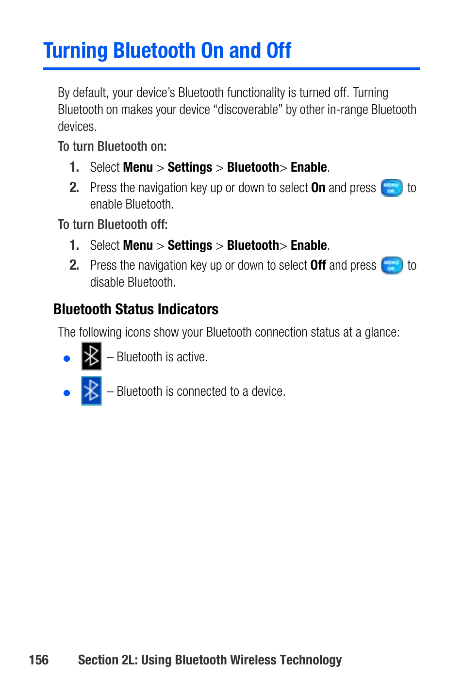 Turning bluetooth on and off | Samsung SEPA920WSAQST User Manual | Page 178 / 246