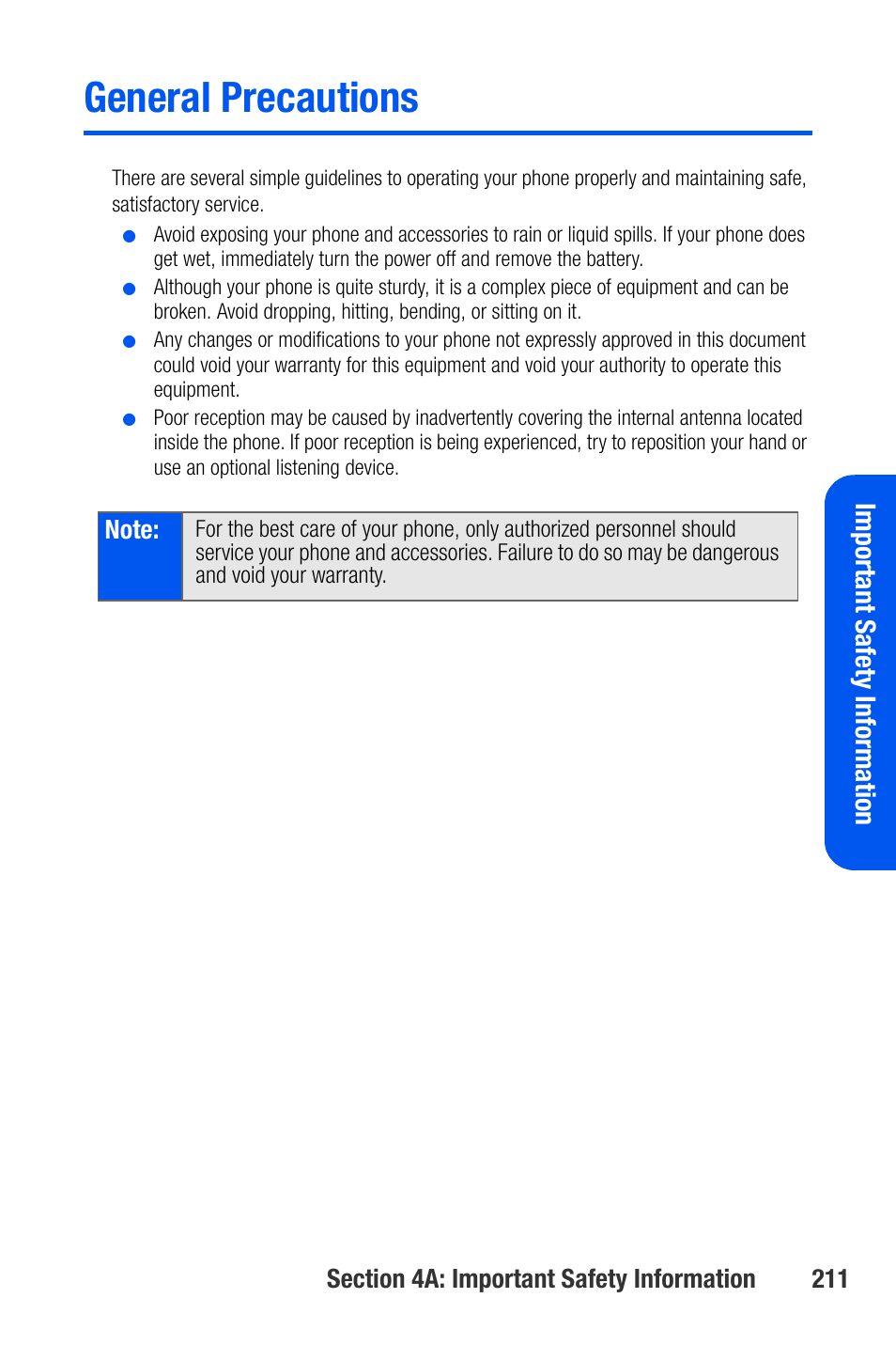 General precautions, Impo rtant safety information | Samsung SEPA920WSAQST User Manual | Page 233 / 246