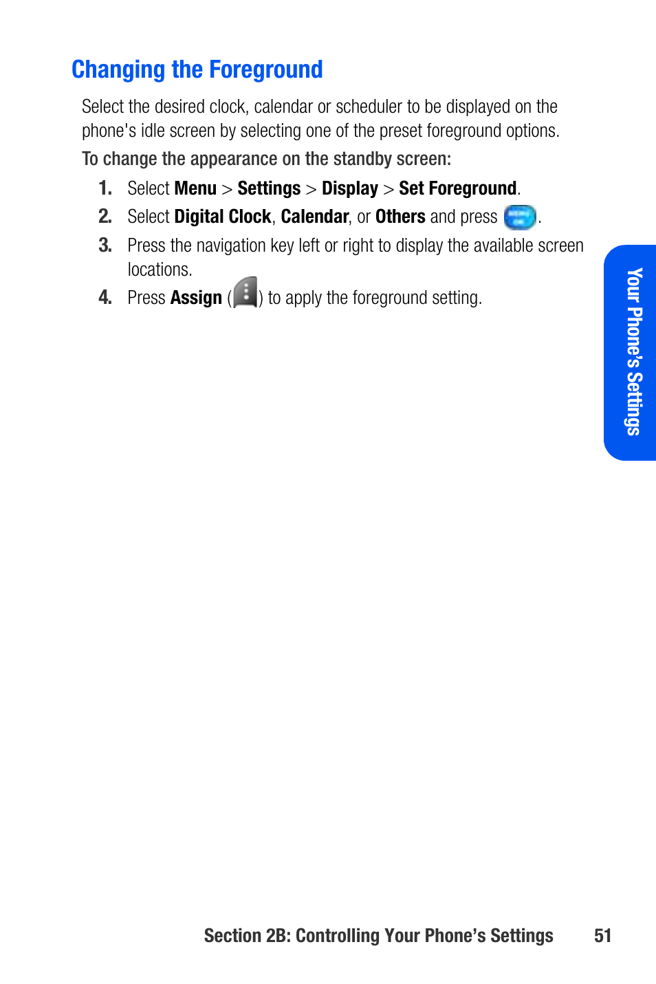 Changing the foreground | Samsung SEPA920WSAQST User Manual | Page 73 / 246