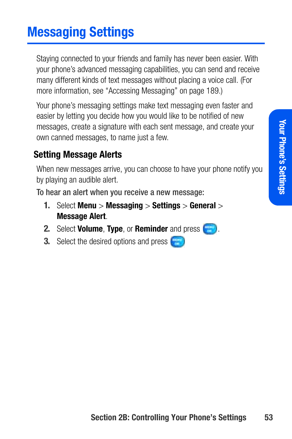 Messaging settings | Samsung SEPA920WSAQST User Manual | Page 75 / 246