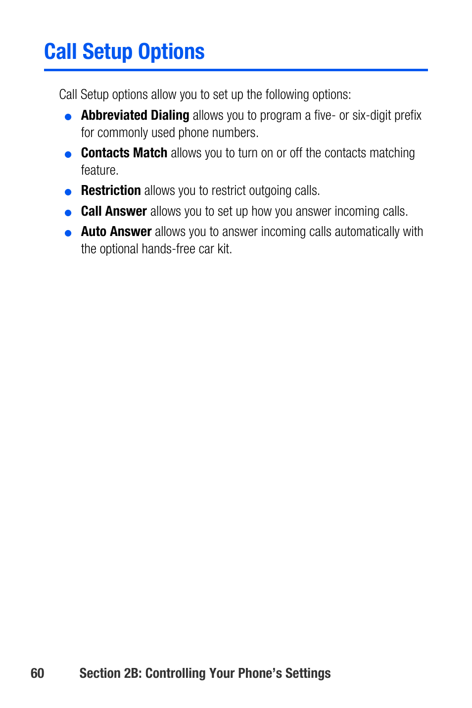 Call setup options | Samsung SEPA920WSAQST User Manual | Page 82 / 246