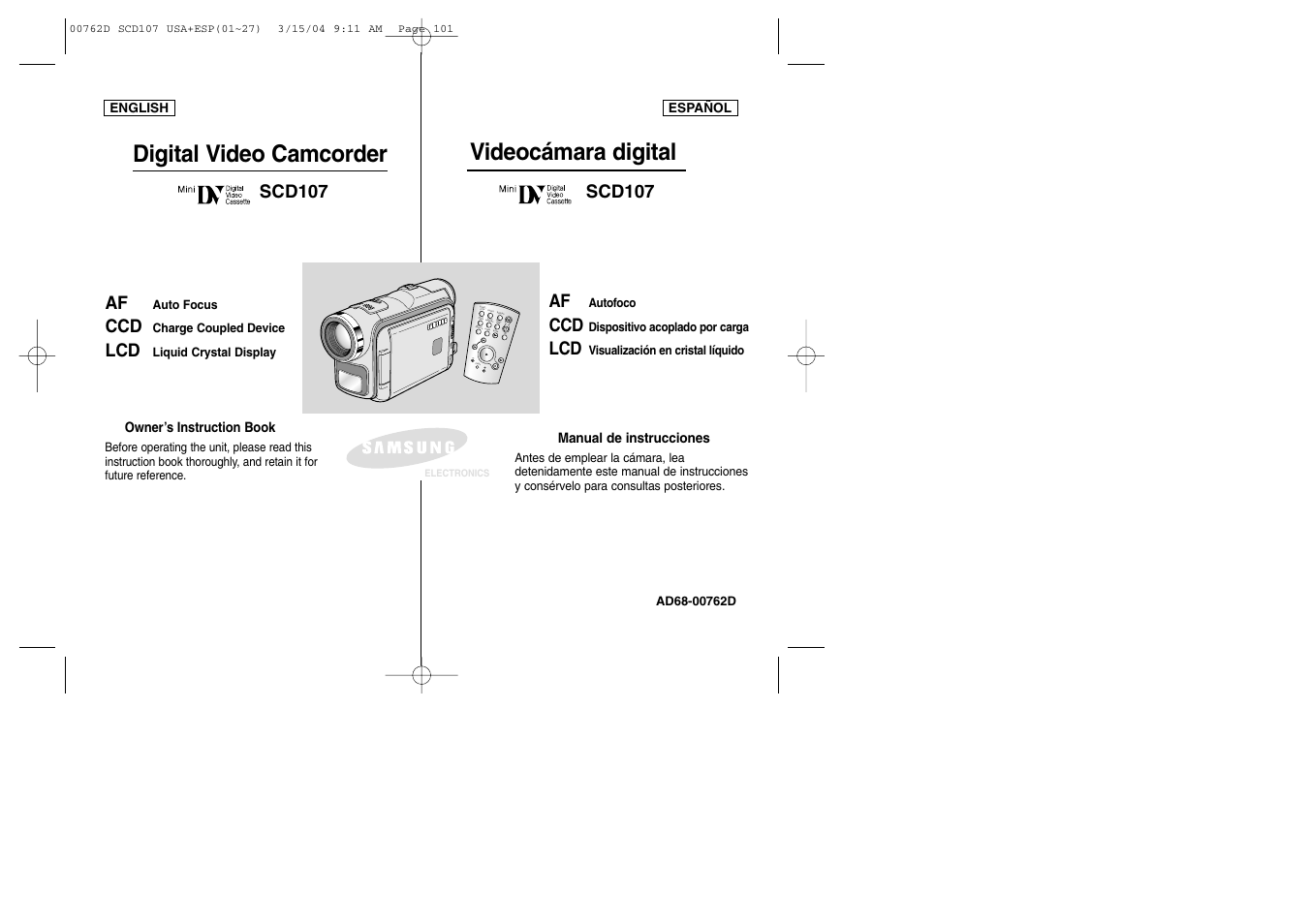 Samsung SC-D107-XAP User Manual | 108 pages