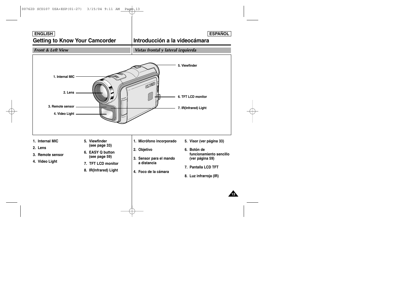 Samsung SC-D107-XAP User Manual | Page 13 / 108