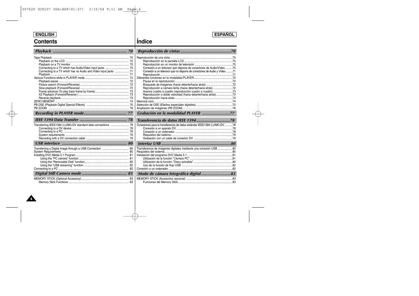 Samsung SC-D107-XAP User Manual | Page 4 / 108