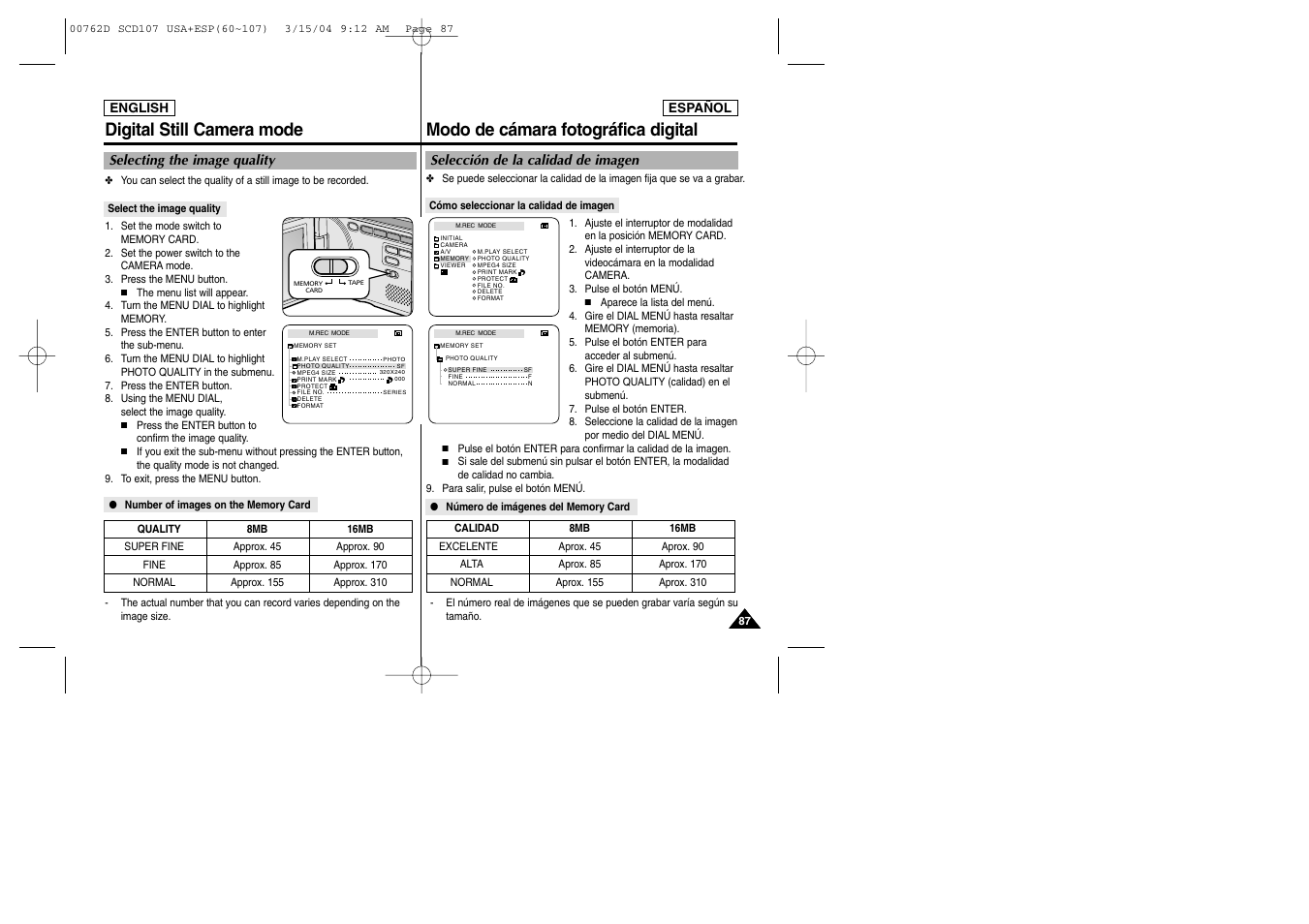 Samsung SC-D107-XAP User Manual | Page 87 / 108