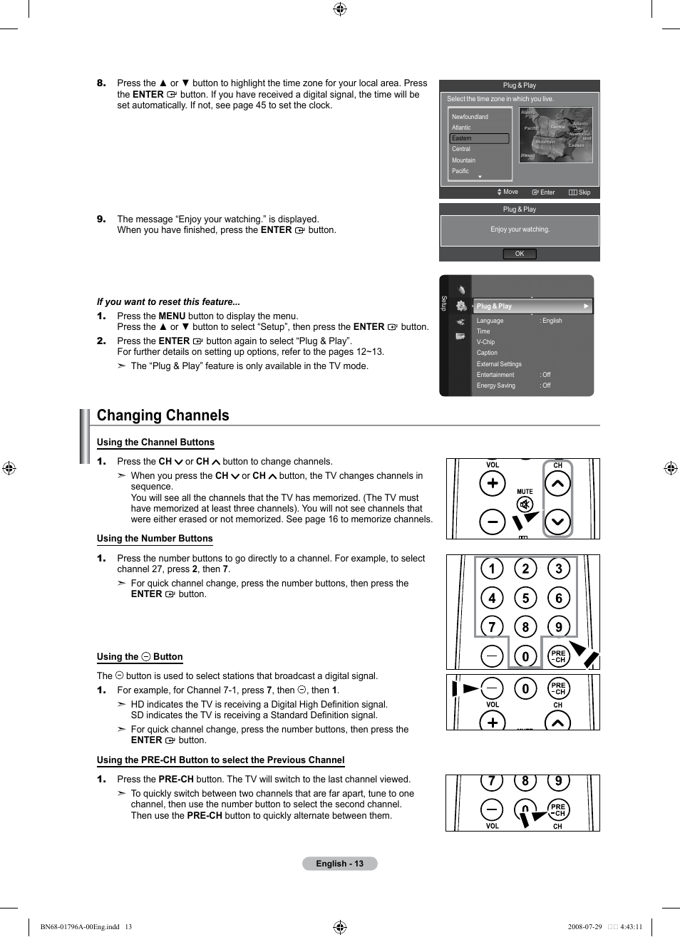 Changing channels | Samsung LN40A500T1FXZA User Manual | Page 15 / 85