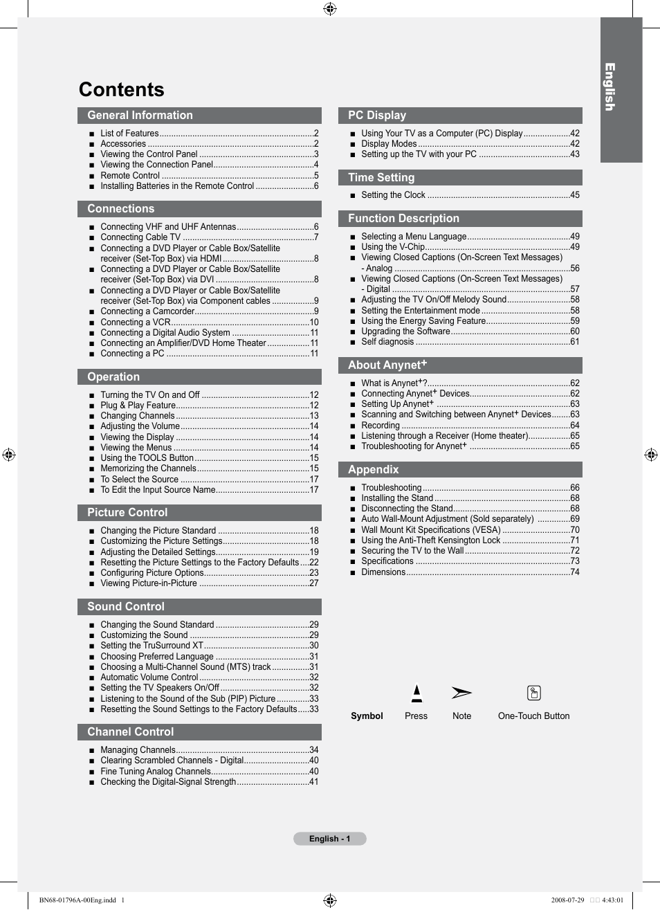 Samsung LN40A500T1FXZA User Manual | Page 3 / 85
